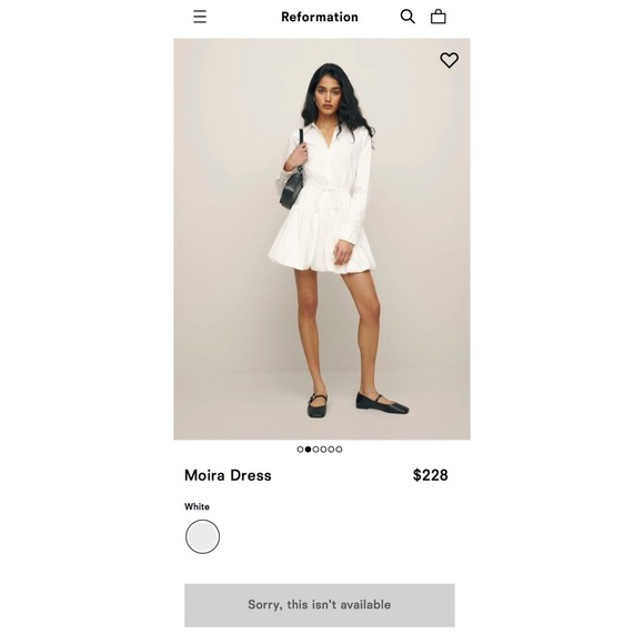 Reformation Moira Dress in white size 8 - Picture 5 of 11